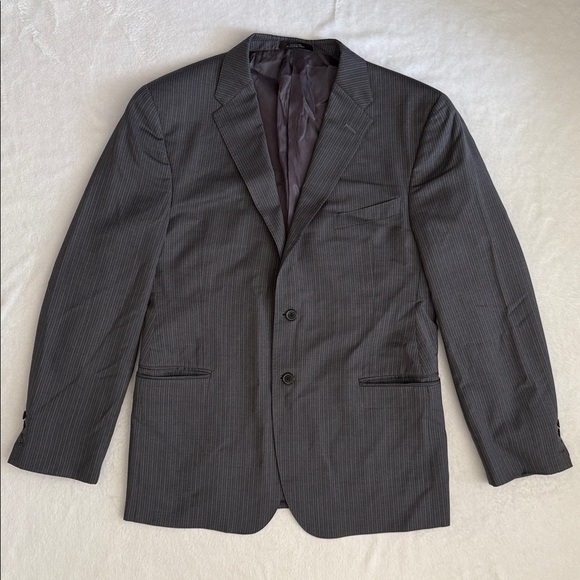 Ermenegildo ZegnaStriped Wool Silk Blend Suit Jacket Coat (IT 46R/US 36R)